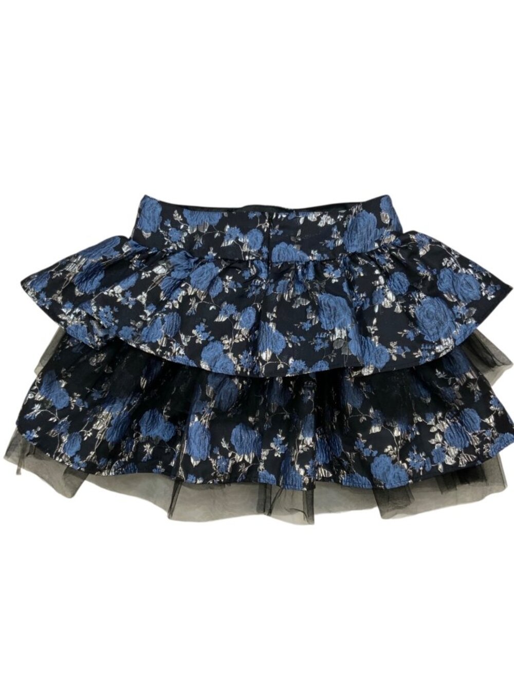Dolls Kill Widow Fanged Faerie Brocade Mini Skirt M Blue Floral NEW - Picture 14 of 15